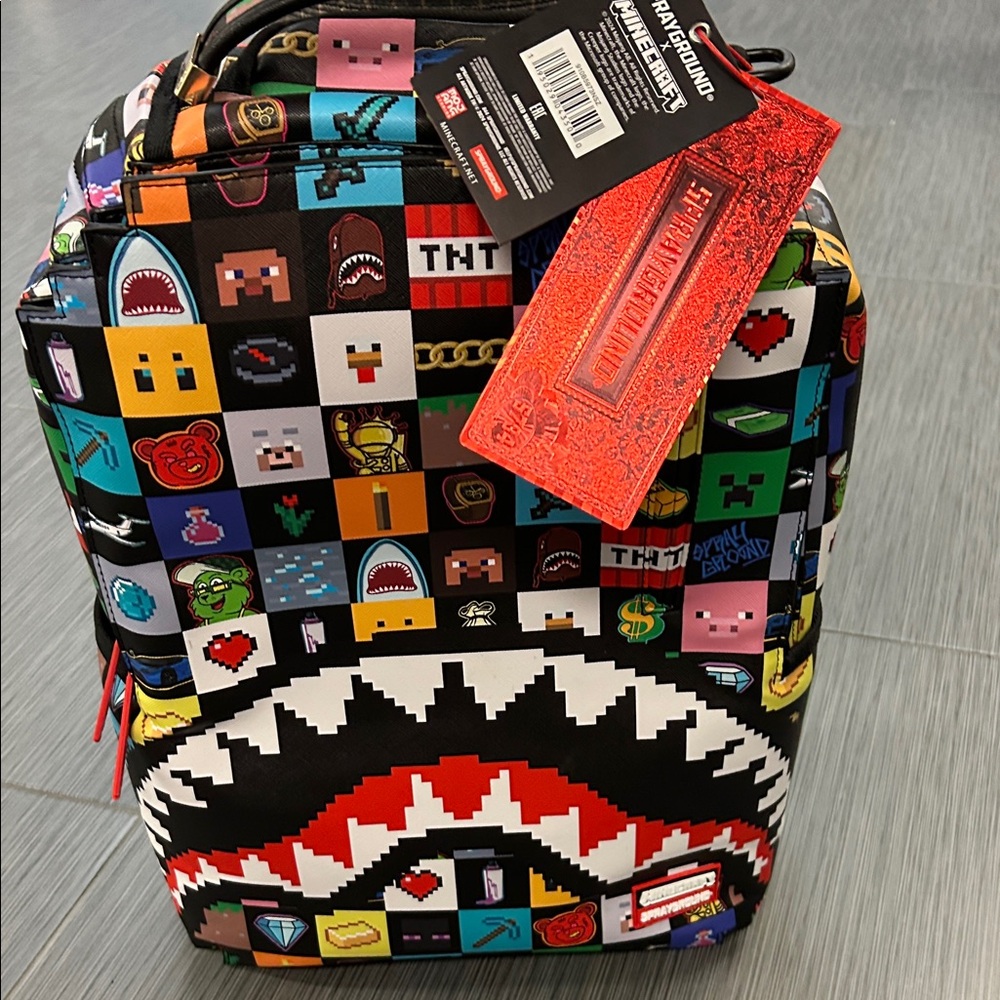 Sprayground Multicolor Pixel Art Backpack Minecraft x sprayground